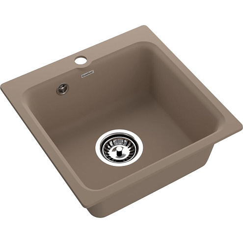 Мойки GRANFEST SMART SM430 (мрамор) 1 чаша 432х432 мм  песочный без сифона: фотография 1
