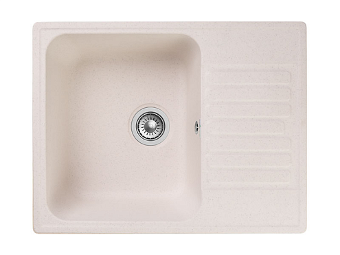 Мойка GRANFEST QUARZ (ECO) 13  СТАНДАРТ 1 чаша 620х480 мм белый без сифона: фотография 1
