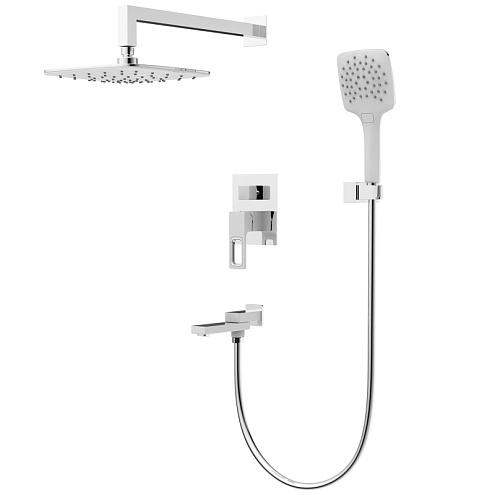 Душевая система 35к G7117-8 GAPPO встраиваемая, лейка &quot;Тропический душ&quot; белый-хром: фотография 1