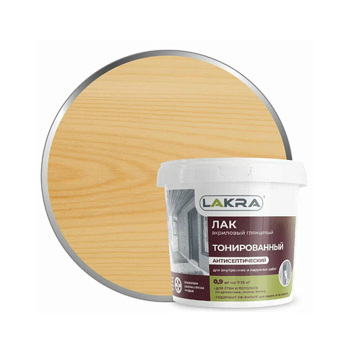 Лак в/д тонированный Лакра Бесцветный 0,9кг : фотография 1