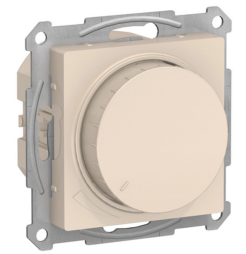 Механизм светорегулятора (диммера) ATLAS DESIGN поворотно-нажимной 630Вт беж. SchE ATN000236: фотография 1