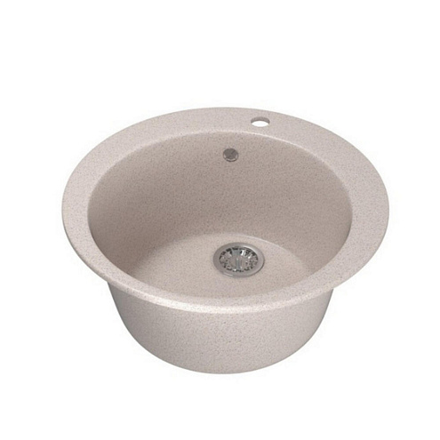 Мойкa ML-GM13 круглая, песочная (302), 495 мм глубина чаши 200 мм: фотография 1