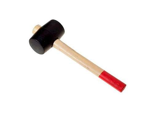 Киянка черная резина, деревянная ручка 910г, РемоКолор: фотография 1