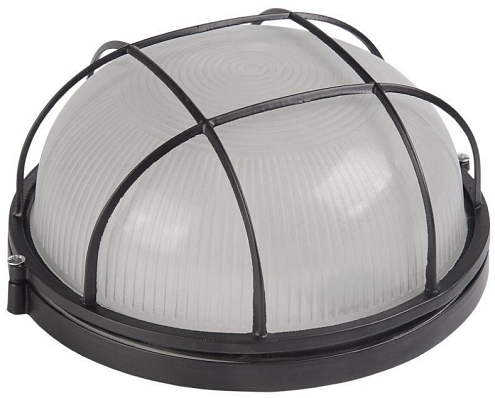 Светильник НПП 1302 60Вт E27 IP54 черн. круг с решеткой IEK LNPP0-1302-1-060-K02: фотография 1