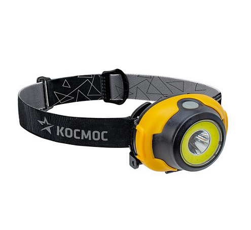 Фонарь налобный 3Вт COB LED 3 режима работы питание 3хAAA КОСМОС KocH103COBLED: фотография 1