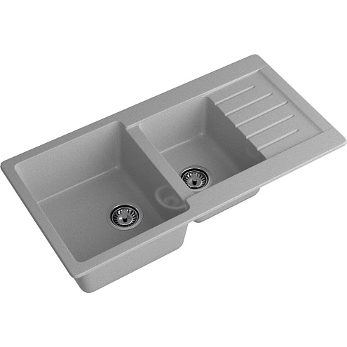 Мойка GRANFEST GF-P980KL  2 чаши+крыло 980х510 мм серый: фотография 1