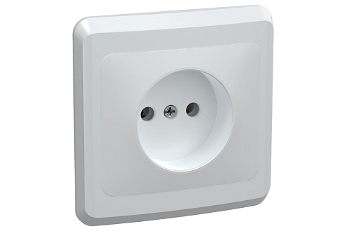 Розетка 1-м СП Вега РС10-2-ВБ 10А IP20 без заземл. без защ. шторок бел. IEK ERV10-K01-10-DM: фотография 1