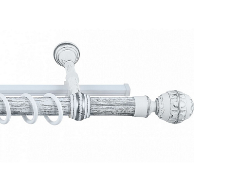 Карниз настенный двухрядный Legrand Валанс с U-шиной, белое серебро/патина 300: фотография 1