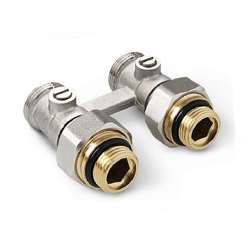 Узел нижнего подключения радиатора 1/2&quot;х3/4&quot; прямой STI: фотография 1