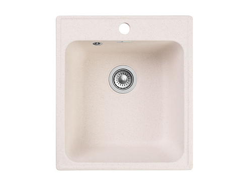 Мойка GRANFEST QUARZ (ECO) 17  СТАНДАРТ 1 чаша 420х480 мм белый без сифона: фотография 1