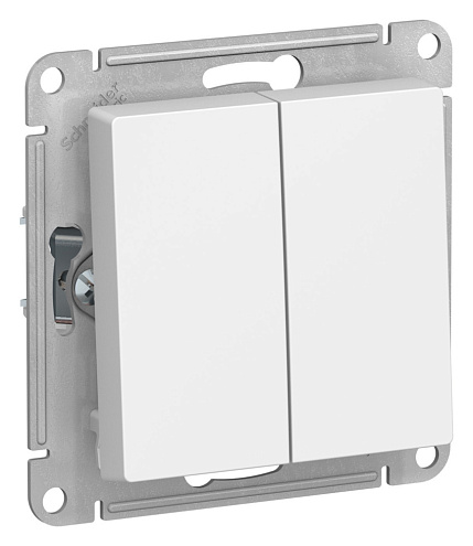 Переключатель 2-клавишный AtlasDesign (сх.6/2) 10AX механизм лотос Systeme Electric ATN001365: фотография 1