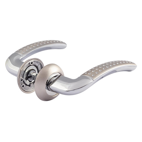 Ручка дверная НОРА-М 96А AL матовый никель/хром: фотография 1