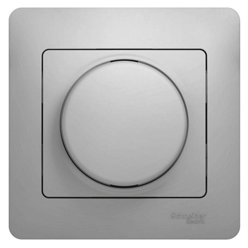 Светорегулятор (диммер) Glossa 300Вт поворотный в сборе алюминий Systeme Electric GSL000334: фотография 1