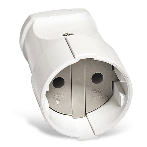 Штепсель без заземления белый UNIVersal А115: фотография 1