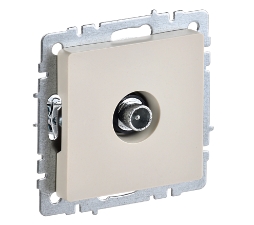 Розетка телевизионная проходная BRITE РТВ10-0-БрКр механизм бежевый IEK BR-A10-P-K10: фотография 1