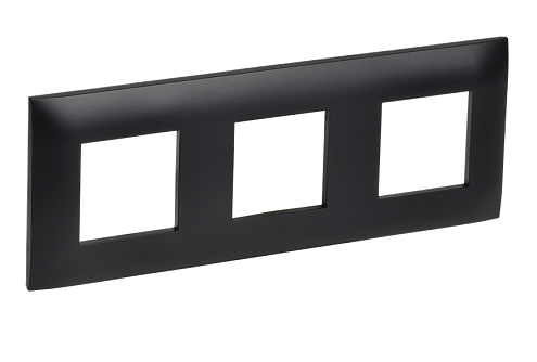 Рамка 3-местная SKANDY SK-F03Bl черный IEK SK-M32-K02: фотография 1