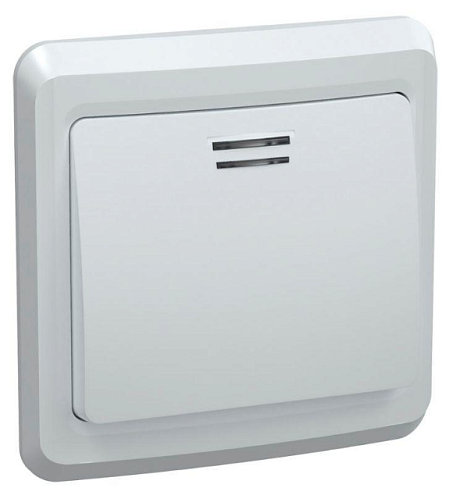 Выключатель 1-кл. СП Вега 10А IP20 ВС10-1-1-ВБ с индикацией бел. IEK EVV11-K01-10-DM: фотография 1