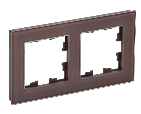 Рамка 2 -местная BRITE РУ-2-2-БрТБ стекло темная бронза IEK BR-M22-G-K45: фотография 1