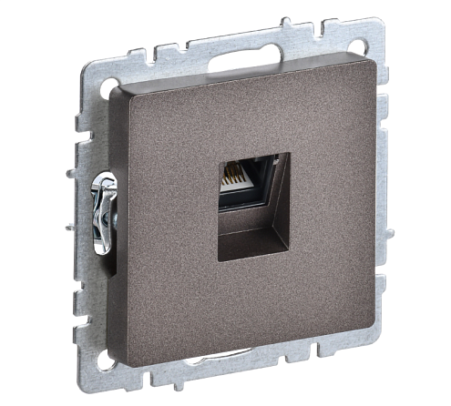 Розетка компьютерная BRITE РК10-БрТБ RJ45 кат.5E механизм темная бронза IEK BR-K10-1-K45: фотография 1