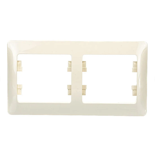 Рамка 2-м Glossa горизонтальная бежевая SE GSL000202: фотография 1