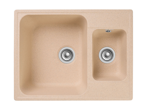 Мойка GRANFEST QUARZ (ECO) 09  1,5 чаши 620х480 мм бежевый без сифона: фотография 1