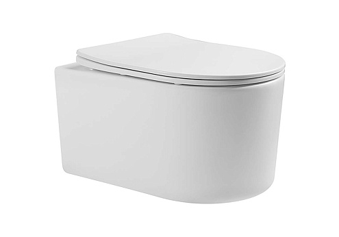 Унитаз подвесной безободковый Aquatek Мия AQ2004T-00 490х370х340 с легкосъемным сиденьем Soft Close, смыв Торнадо: фотография 1