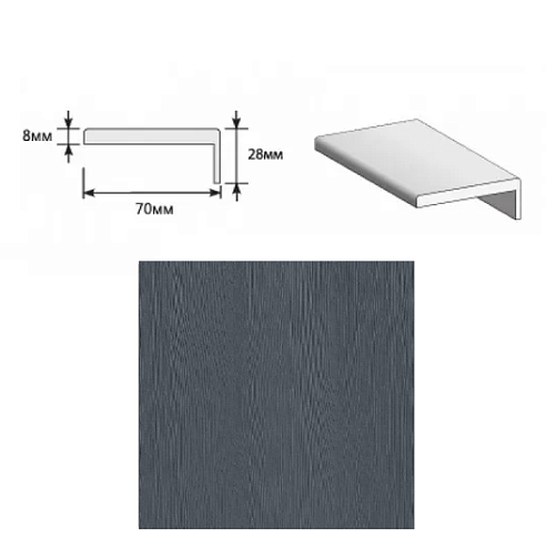 Наличник &quot;Т&quot; ЭКО Stormy Wood МДФ Тип-0 2150х70х8 (20х3) М: фотография 1