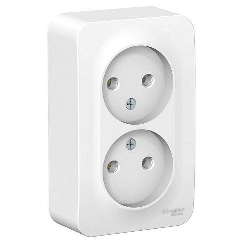 Розетка 2-м ОП Blanca 16А IP20 250В без заземл. без защ. шторок с изолир. пластиной бел. SchE BLNRA000211: фотография 1