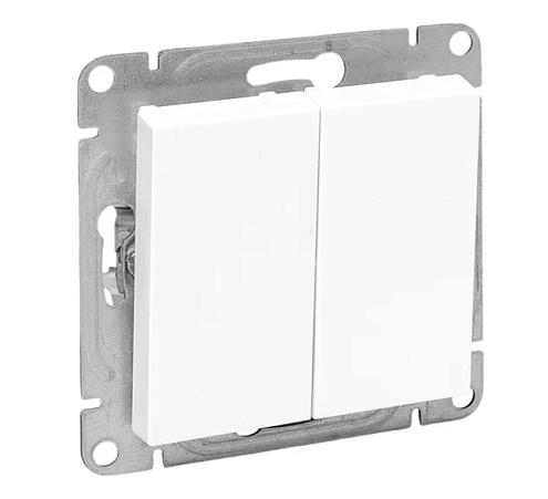 Выключатель 2-клавишный Эпика механизм белый EKF UP1-SWW-20: фотография 1