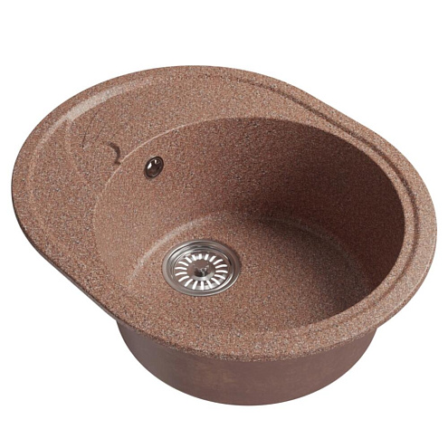 Мойка ML-GM17 овальная с крылом, терракотовая (307), 580х470х180 мм: фотография 1