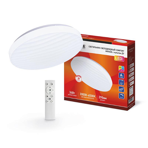 Светильник светодиодный COMFORT MIRAGE 36Вт 230В 3000-6500К 2900лм 290х70мм с пультом ДУ IN HOME 4690612025278: фотография 1