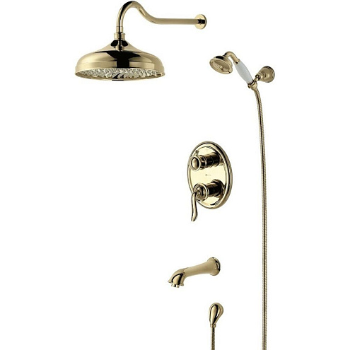 Смеситель Lemark &quot;Брава&quot; LM4722G для ванны и душа встраиваемый с дополнительной лейкой 1 режим золото: фотография 1