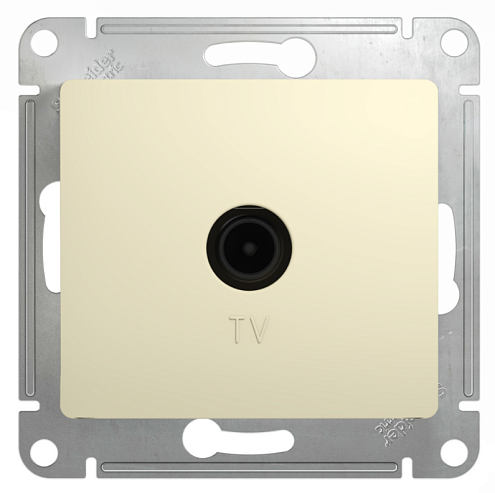 Розетка телевизионная оконечная 1-местная Glossa 1дБ механизм бежевый Systeme Electric GSL000291: фотография 1
