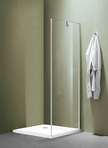 Боковая часть душевого ограждения SANTREK AQUA Luna- SP-900-C-Chrome 900х1850 стекло прозрачное 5мм, профиль Хром: фотография 1