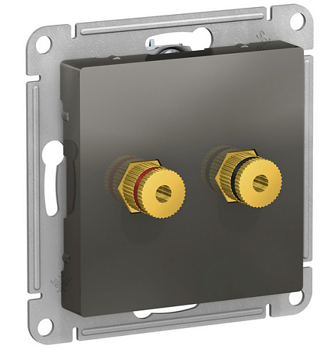 Аудиорозетка 2-м ATLAS DESIGN сталь SchE ATN000987: фотография 1