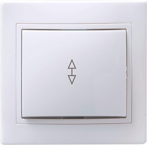 Переключатель проходной 1-кл. СП Кварта 10А IP20 ВСп10-1-0-КБ бел. IEK EVK12-K01-10-DM: фотография 1