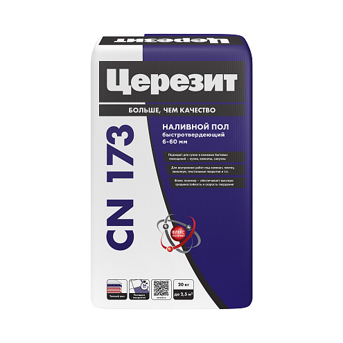 Смесь самовыравнивающаяся быстротвердеющая Церезит CN 173 (6-60мм), 20кг: фотография 1