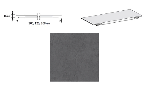 Добор &quot;Т&quot; ЭКО Slate Art МДФ 2070х200х8 М: фотография 1