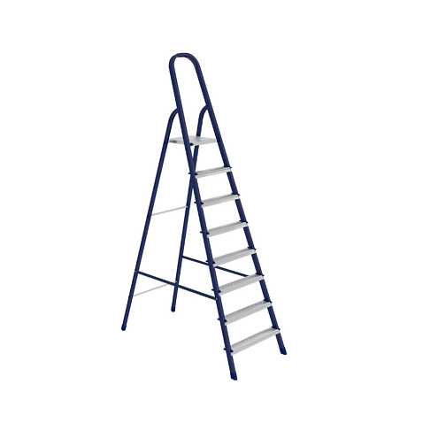 Стремянка стальная, 8 ступеней, высота 173/236см, РемоКолор: фотография 1