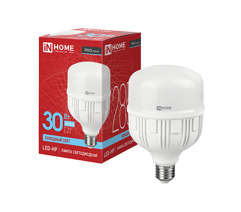 Лампа светодиодная LED-HP-PRO 30Вт 230В Е27 6500К 2850Лм IN HOME 4690612031088: фотография 1