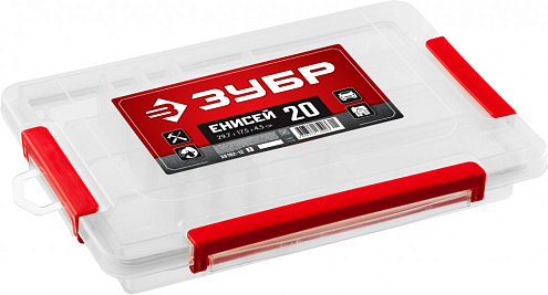 Органайзер &quot;ЕНИСЕЙ&quot; 297х175х45мм, 20 ячеек, переставные стенки, 3 замка-защелки, ЗУБР: фотография 1