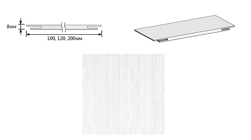 Добор &quot;Т&quot; ЭКО Snow Melinga МДФ 2070х100х8 : фотография 1