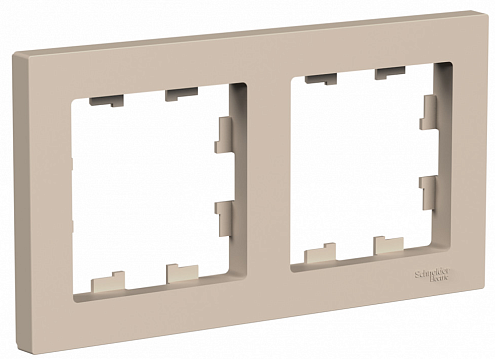 Рамка 2-местная AtlasDesign универсальная песочный Systeme Electric ATN001202: фотография 1