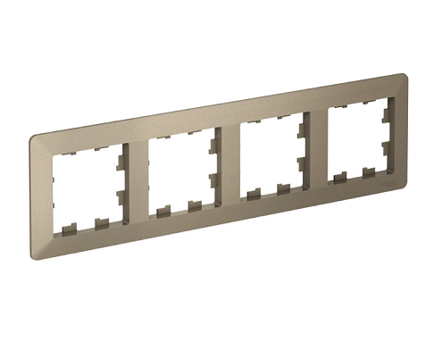 Рамка 4-местная AtlasDesign Air шампань/дымчатый черный Systeme Electric ATN220504: фотография 1