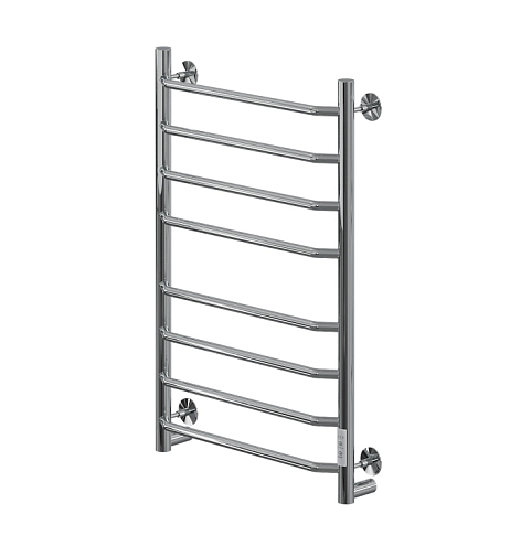 Полотенцесушитель Mixline Мира 80х50 таймер, 318Вт, 8 перекладин, трапеция, электрический, хром: фотография 1