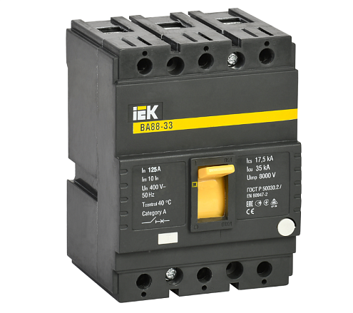Выключатель автоматический 3п 125А 35кА ВА 88-33 KARAT IEK SVA20-3-0125: фотография 1