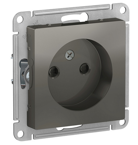 Механизм розетки 1-м СП ATLAS DESIGN без заземл. защ. шторки 16А сталь SchE ATN000949: фотография 1