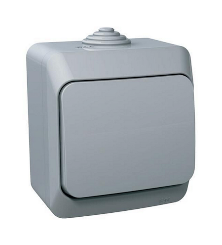 Переключатель проходной 1-кл. ОП Этюд 10А IP44 10AX сер. SchE BA10-046C: фотография 1