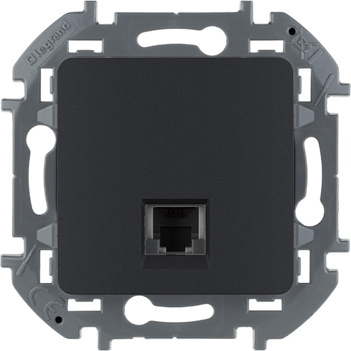 Механизм розетки телефонной Inspiria RJ11 антрацит Leg 673823: фотография 1