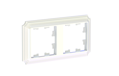 Рамка 2-местная AtlasDesign Antique универсальная жемчуг Systeme Electric ATN100402: фотография 1